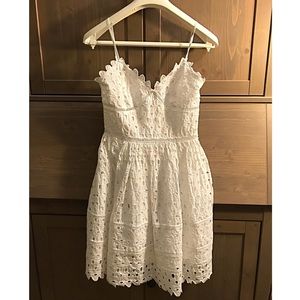 Bebe White Crochet Lace Dress